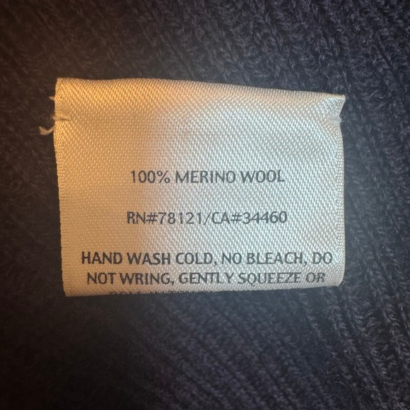 Eileen Fisher Medium Black Ribbed Merino Wool Open Front Cardigan Sweater - Picture 3 of 5